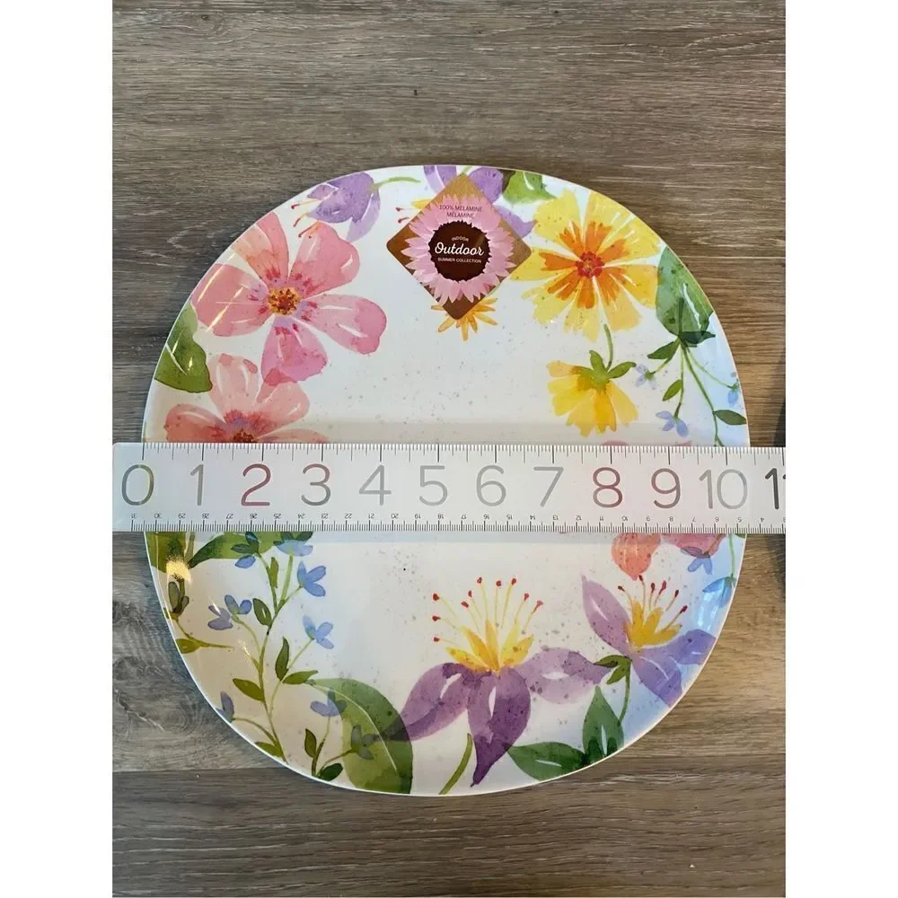 Melamine Indoor Outdoor Summer Collection Dinner Plates flowers Oval New set of